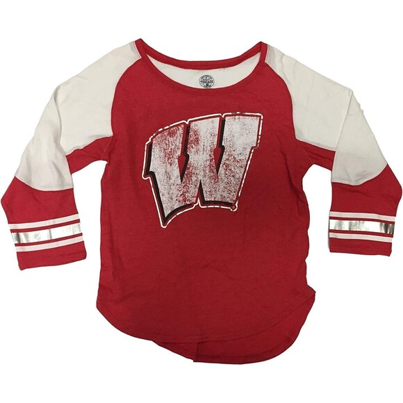 Rivalry Threads Wisconsin Badgers Women's 3/4 Sleeve Scoop Neck T-Shirt S 4/6 - Picture 1 of 1